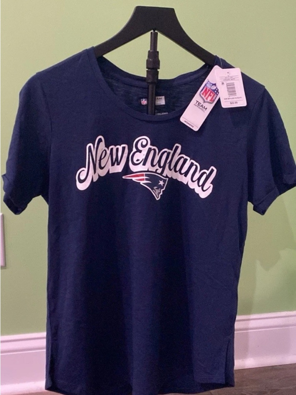 NFL Team Apparel Women's Navy Tee with White Logo